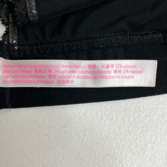 Pink Victorias Secret Black Lace Bralette Racer Halter T Back Women Size Small - Picture 12 of 16